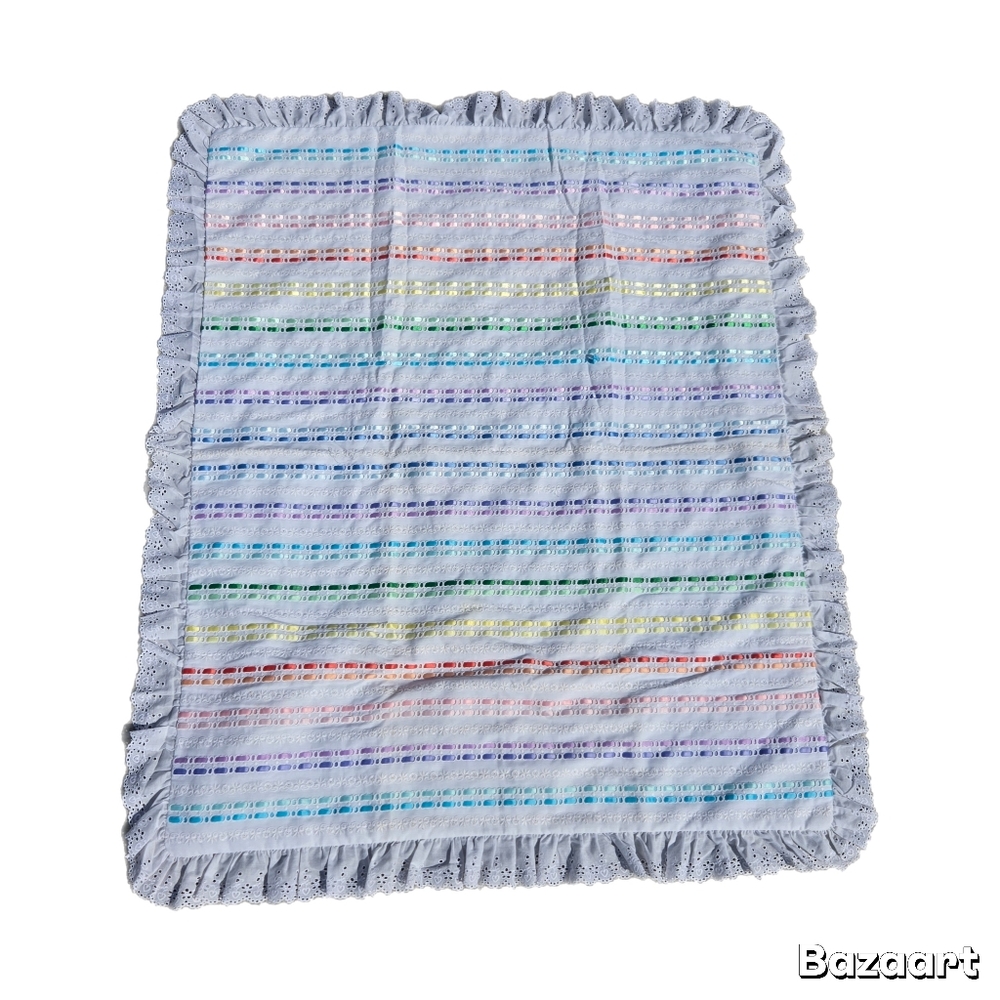 Vintage Ribbon and Lace Baby Blanket